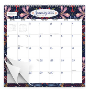 House of Turnowsky OFFICIAL | 2025 12 x 12 Inch Monthly Square Wire-O Calendar | Sticker Sheet | BrownTrout | Stationery Elegant Exclusive