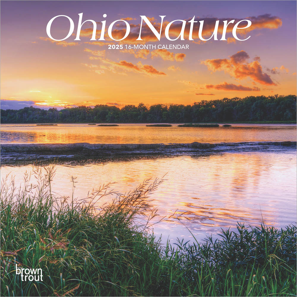 Ohio Nature | 2025 7 x 14 Inch Monthly Mini Wall Calendar | Plastic-Free | BrownTrout | USA United States of America Midwest State Nature