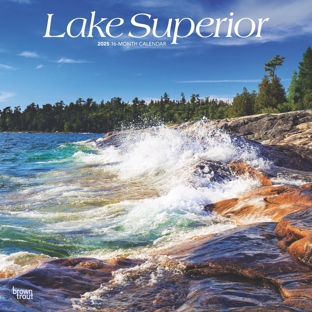 Lake Superior 2025 Square Wall Calendar PlasticFree BrownTrout