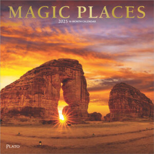 Magic Places | 2025 12 x 24 Inch Monthly Square Wall Calendar | Foil Stamped Cover | Plato | Scenic Travel World Photography