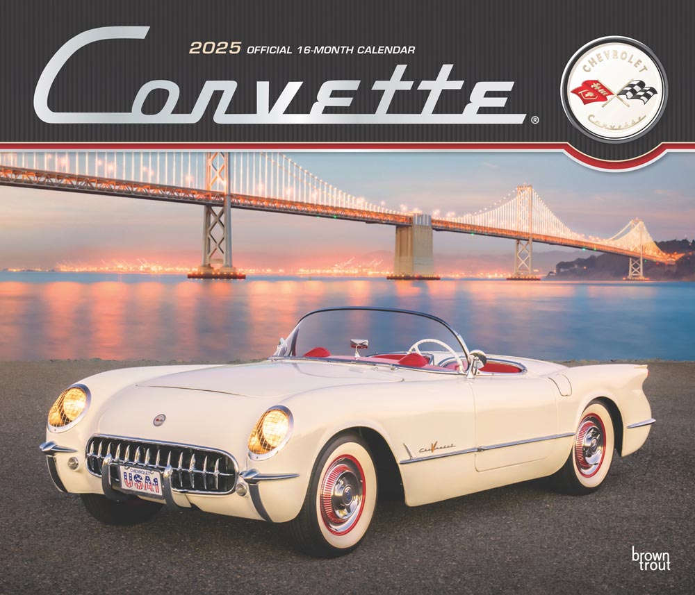 Corvette OFFICIAL 2025 Deluxe Wall Calendar Foil Stamped Cover