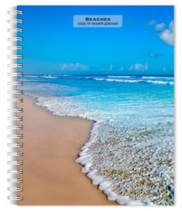 Beaches | 2025 6 x 7.75 Inch Spiral-Bound Wire-O Weekly Engagement Planner Calendar | New Full-Color Image Every Week | BrownTrout | Travel Nature Tropical