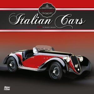 Classic Italian Cars | 2025 12 x 24 Inch Monthly Square Wall Calendar | Plastic-Free | Motor Club | Automotive Maserati Fiat Ferrari