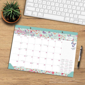 House of Turnowsky OFFICIAL | 2025 17 x 12 Inch Monthly Desk Pad Calendar | BrownTrout | Stationery Elegant Exclusive