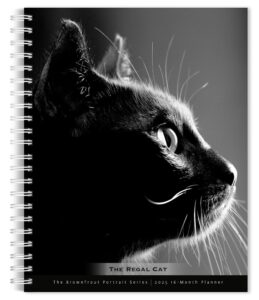 The BrownTrout Portrait Series: The Regal Cat | 2025 6 x 7.75 Inch Spiral-Bound Wire-O Weekly Engagement Planner Calendar | New Image Every Week | Pet Kitten Feline
