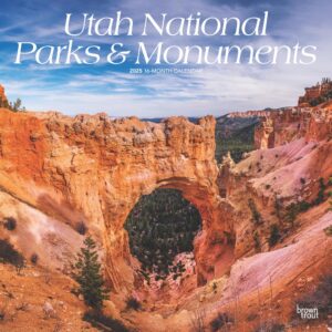 Utah National Parks & Monuments | 2025 12 x 24 Inch Monthly Square Wall Calendar | Plastic-Free | BrownTrout | USA Natural Bridges Mesa Verde Golden Spike