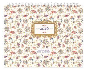 Tuscan Delight | 2026 7.5 x 6 Inch Monthly Double-View Easel Desk Calendar | BrownTrout | Art Design Pattern