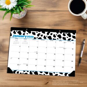 Cow Prints | 2026 15.5 x 11 Inch Monthly Desk Pad Calendar | Plato | Artwork Animals