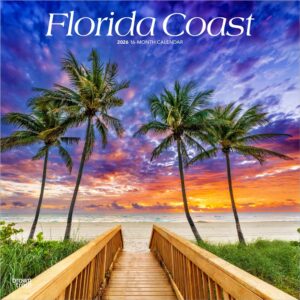 Florida Coast | 2026 12 x 24 Inch (Hanging) Monthly Square Wall Calendar | Plastic-Free | BrownTrout | USA United States of America Southeast State Nature