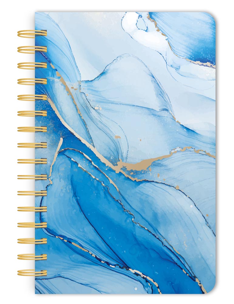 Crackled Blush | 5.25 x 8.25 Inch Compact Wire Journal | Non-Dated | Foil Stamped Cover | BrownTrout | Planning Stationery Diary