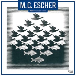 M.C. Escher OFFICIAL | 2026 12 x 24 Inch (Hanging) Monthly Square Wall Calendar | Plastic-Free | BrownTrout | Music Entertainment Songwriting