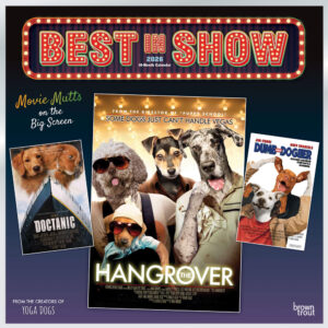 Best in Show OFFICIAL | 2026 12 x 24 Inch (Hanging) Monthly Square Wall Calendar | Plastic-Free | BrownTrout | Dogs in the Movies Pets Canine