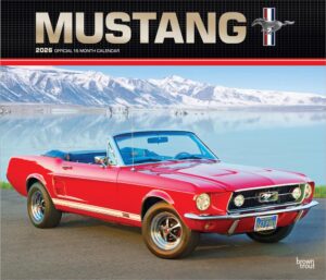 Ford Mustang OFFICIAL | 2026 14 x 24 Inch (Hanging) Monthly Deluxe Wall Calendar | Foil Stamped Cover | Plastic-Free | BrownTrout | Motor Muscle Car