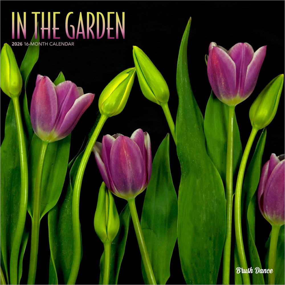 In the Garden | 2026 12 x 24 Inch (Hanging) Monthly Square Wall Calendar | Plastic-Free | Brush Dance | Flowers Plants Floral Photography