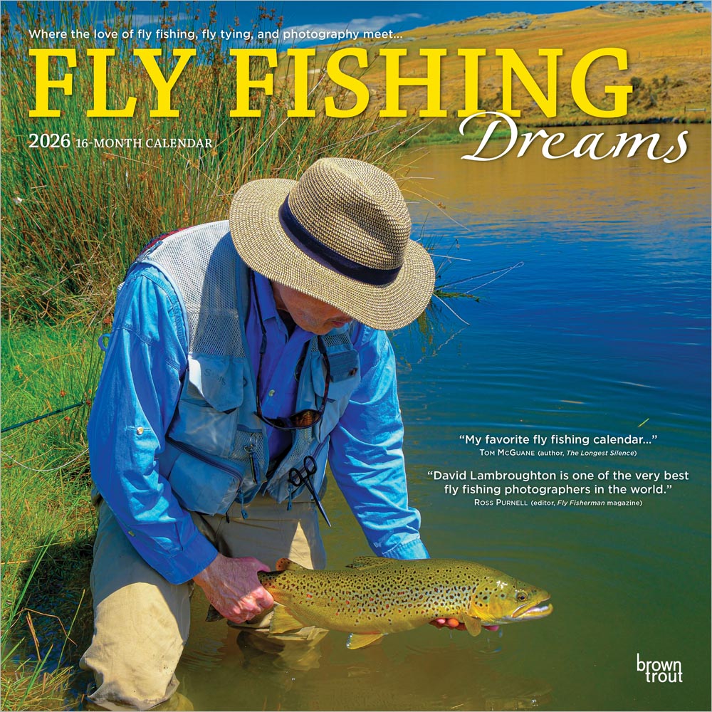 Fly Fishing Dreams OFFICIAL | 2026 12 x 24 Inch (Hanging) Monthly Square Wall Calendar | BrownTrout | River Lake Outdoor Sport
