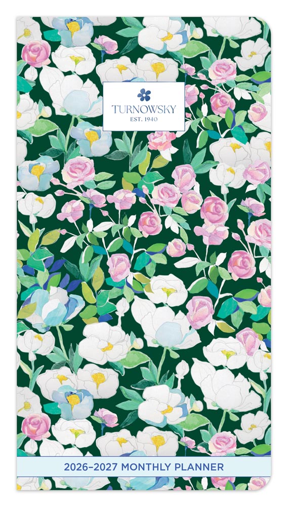 House of Turnowsky OFFICIAL | 2026-2027 3.5 x 6.5 Inch Two Year Monthly Pocket Planner Calendar | Foil Stamped Cover | BrownTrout | Stationery Elegant Exclusive