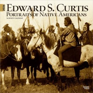 Edward S. Curtis Portraits of Native Americans | 2026 12 x 24 Inch (Hanging) Monthly Square Wall Calendar | Plastic-Free | BrownTrout | Photography USA America