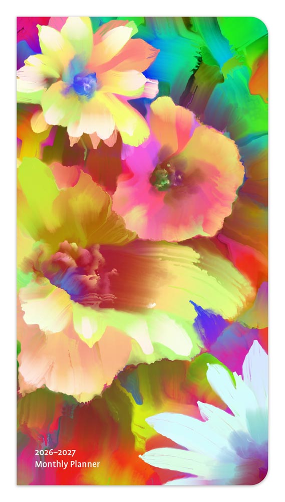 Floral Fireworks | 2026-2027 3.5 x 6.5 Inch Two Year Monthly Pocket Planner Calendar | BrownTrout | Art Paintings Floral Design
