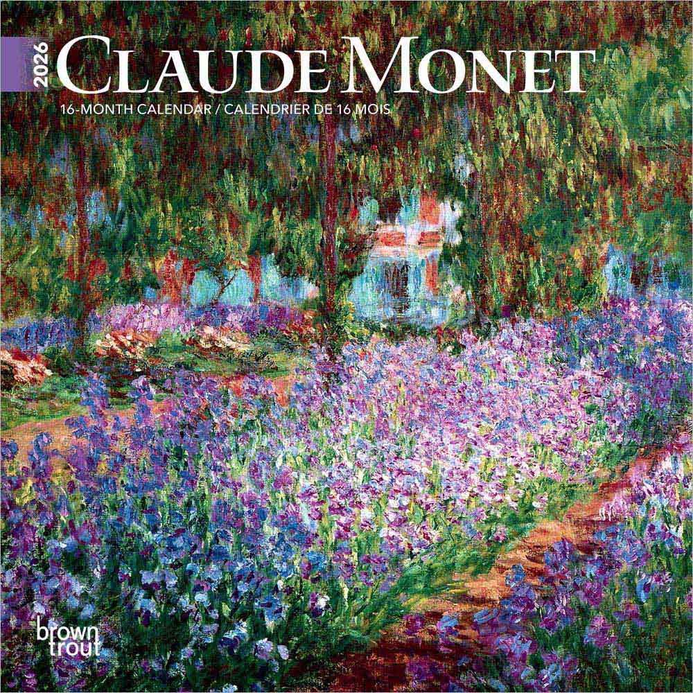 Claude Monet | 2026 7 x 14 Inch (Hanging) Monthly Mini Wall Calendar | English/French Bilingual | BrownTrout | Impressionist Artist Garden