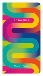 Rich Ribbons | 2026-2027 3.5 x 6.5 Inch Two Year Monthly Pocket Planner Calendar | Foil Stamped Cover | BrownTrout | Fashionable Design Notes Diary