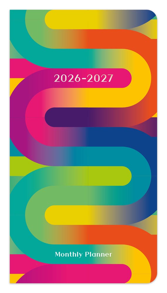 Rich Ribbons | 2026-2027 3.5 x 6.5 Inch Two Year Monthly Pocket Planner Calendar | Foil Stamped Cover | BrownTrout | Fashionable Design Notes Diary