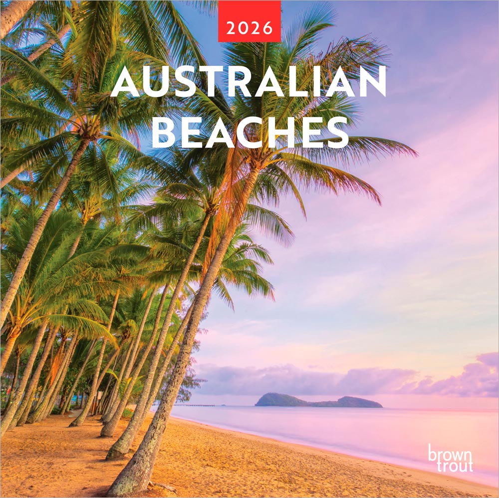 Australian Beaches | 2026 12 x 24 Inch (Hanging) Monthly Square Wall Calendar | Plastic-Free | BrownTrout | Travel Scenic Oceania Photography