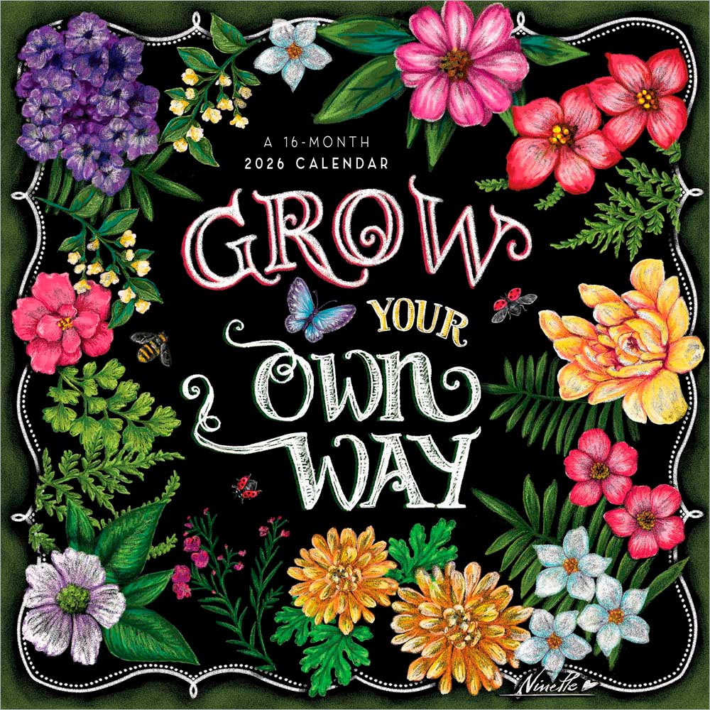 You Can Grow Your Own Way | 2026 7 x 14 Inch (Hanging) Monthly Mini Wall Calendar | Featuring the Artwork of Ninette Parisi | Hopper Studios | Artworks Painters Paintings Illustration