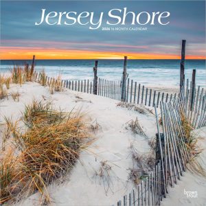 Jersey Shore | 2026 12 x 24 Inch (Hanging) Monthly Square Wall Calendar | Plastic-Free | BrownTrout | United States of America Regional Travel