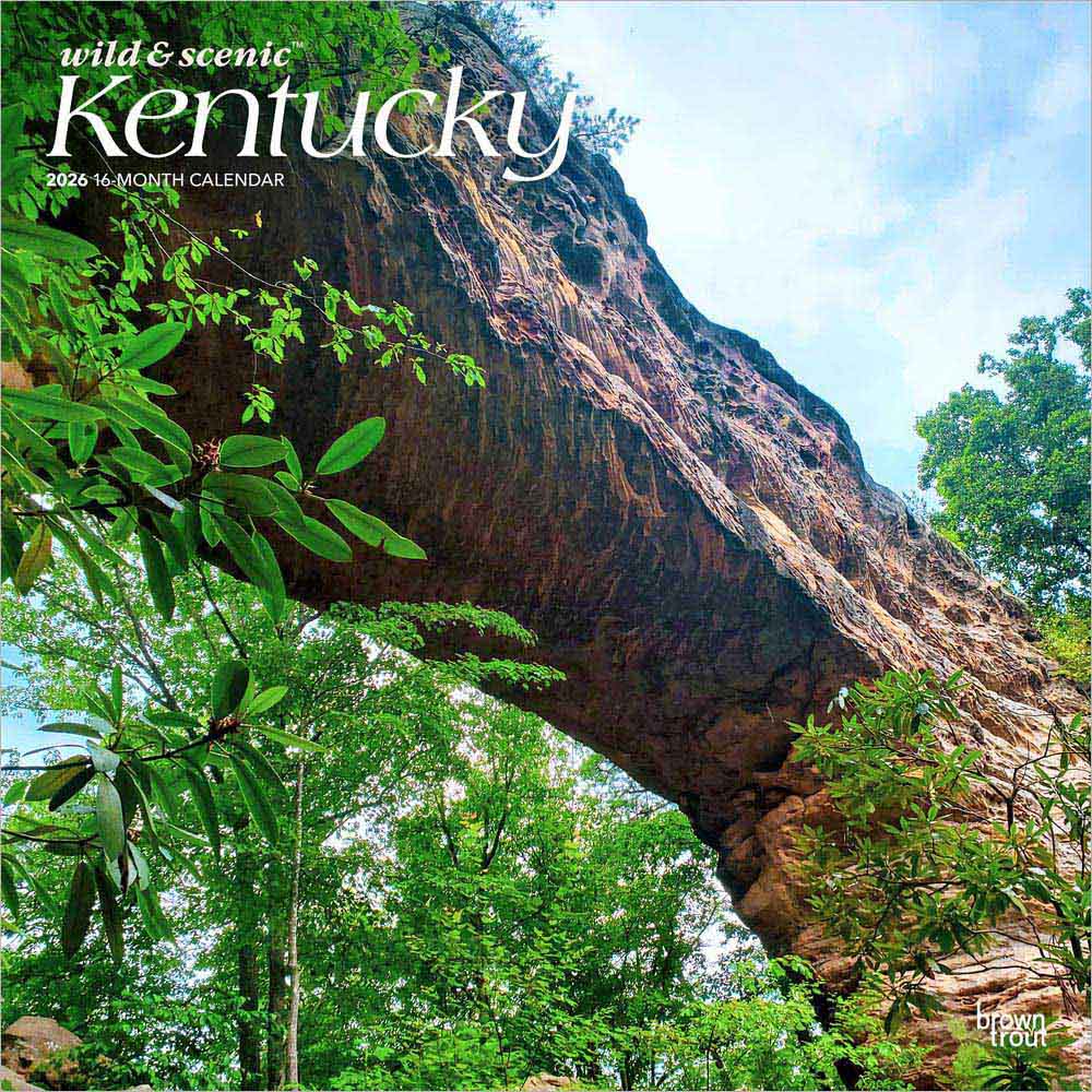 Kentucky Wild & Scenic | 2026 12 x 24 Inch (Hanging) Monthly Square Wall Calendar | Plastic-Free | BrownTrout | USA United States of America Southeast State Nature