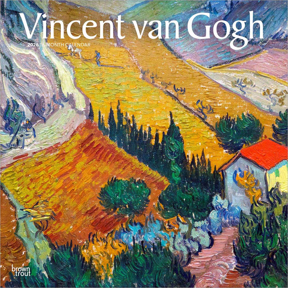 Vincent van Gogh | 2026 12 x 24 Inch (Hanging) Monthly Square Wall Calendar | Plastic-Free | BrownTrout | Dutch Post-Impressionist Artist