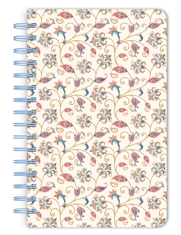 Tuscan Delight | 5.25 x 8.25 Inch Compact Wire Journal | Non-Dated | Foil Stamped Cover | BrownTrout | Planning Stationery Diary