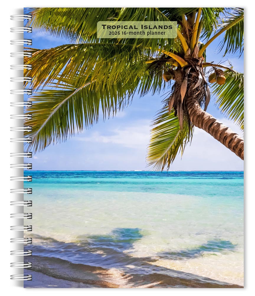 Tropical Islands | 2026 6 x 7.75 Inch Spiral-Bound Wire-O Weekly Engagement Planner Calendar | New Full-Color Image Every Week | BrownTrout | Scenic Travel Photography
