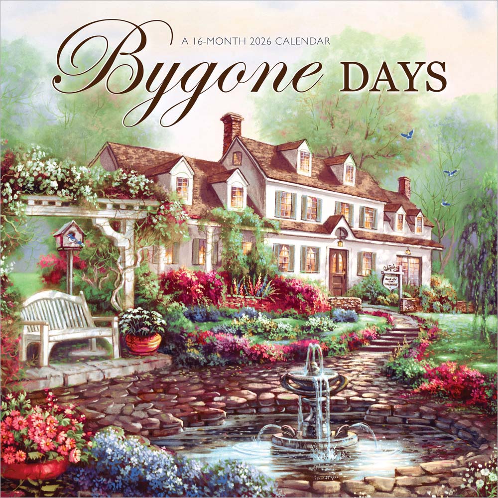 Bygone Days | 2026 12 x 24 Inch (Hanging) Monthly Square Wall Calendar | Featuring the Artwork of Carl Valente | Plastic-Free | Hopper Studios | Rural Country Art