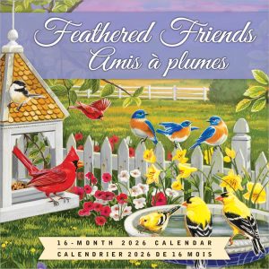 Feathered Friends | 2026 7 x 14 Inch (Hanging) Monthly Mini Wall Calendar | Featuring the Artwork of William Vanderdasson | Hopper Studios | Wildlife Animals