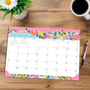 Bonnie Marcus OFFICIAL | 2026 17 x 12 Inch Monthly Desk Pad Calendar | BrownTrout | Fashion Designer Stationery