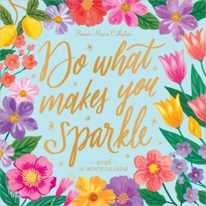 Bonnie Marcus OFFICIAL | 2026 12 x 24 Inch (Hanging) Monthly Square Wall Calendar | Foil Stamped Cover | Plastic-Free | BrownTrout | Fashion Designer Stationery