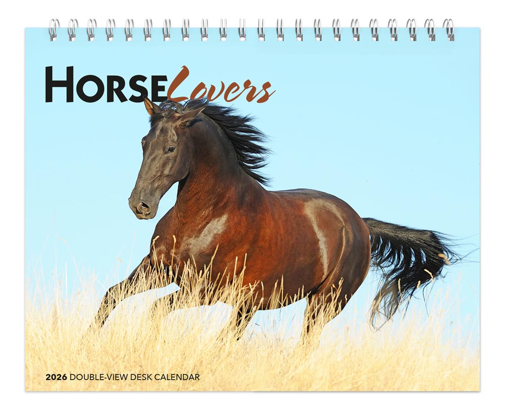 Horse Lovers | 2026 7.5 x 6 Inch Monthly Double-View Easel Desk Calendar | BrownTrout | Animals Horses Equestrian