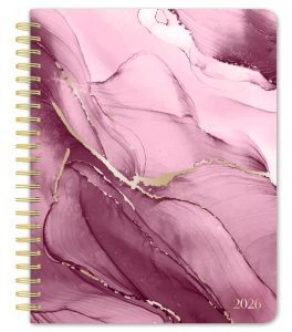 Crackled Blush | 2026 6 x 7.75 Inch Weekly Desk Planner | Foil Stamped Cover | BrownTrout | Planning Stationery