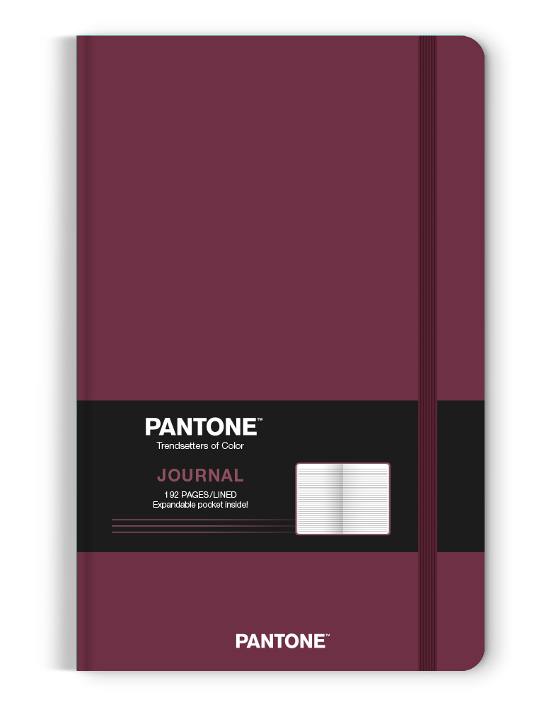 Pantone OFFICIAL Dark Cherry | 5.25 x 8.25 Inch Lined Compact Journal | Non-Dated | BrownTrout | Planning Stationery Diary
