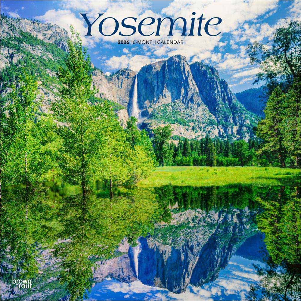Yosemite | 2026 12 x 24 Inch (Hanging) Monthly Square Wall Calendar | Plastic-Free | BrownTrout | USA United States of America National Park West Scenic Nature