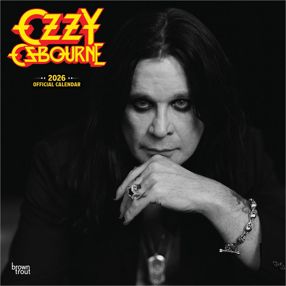 Ozzy Osbourne OFFICIAL | 2026 12 x 24 Inch (Hanging) Monthly Square Wall Calendar | BrownTrout | Heavy Metal Black Sabbath
