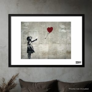 Banksy's Graffiti | Balloon Girl 24x36" (Horizontal) Art Print | Officially Licensed, Authenticated, Numbered | Limited Edition
