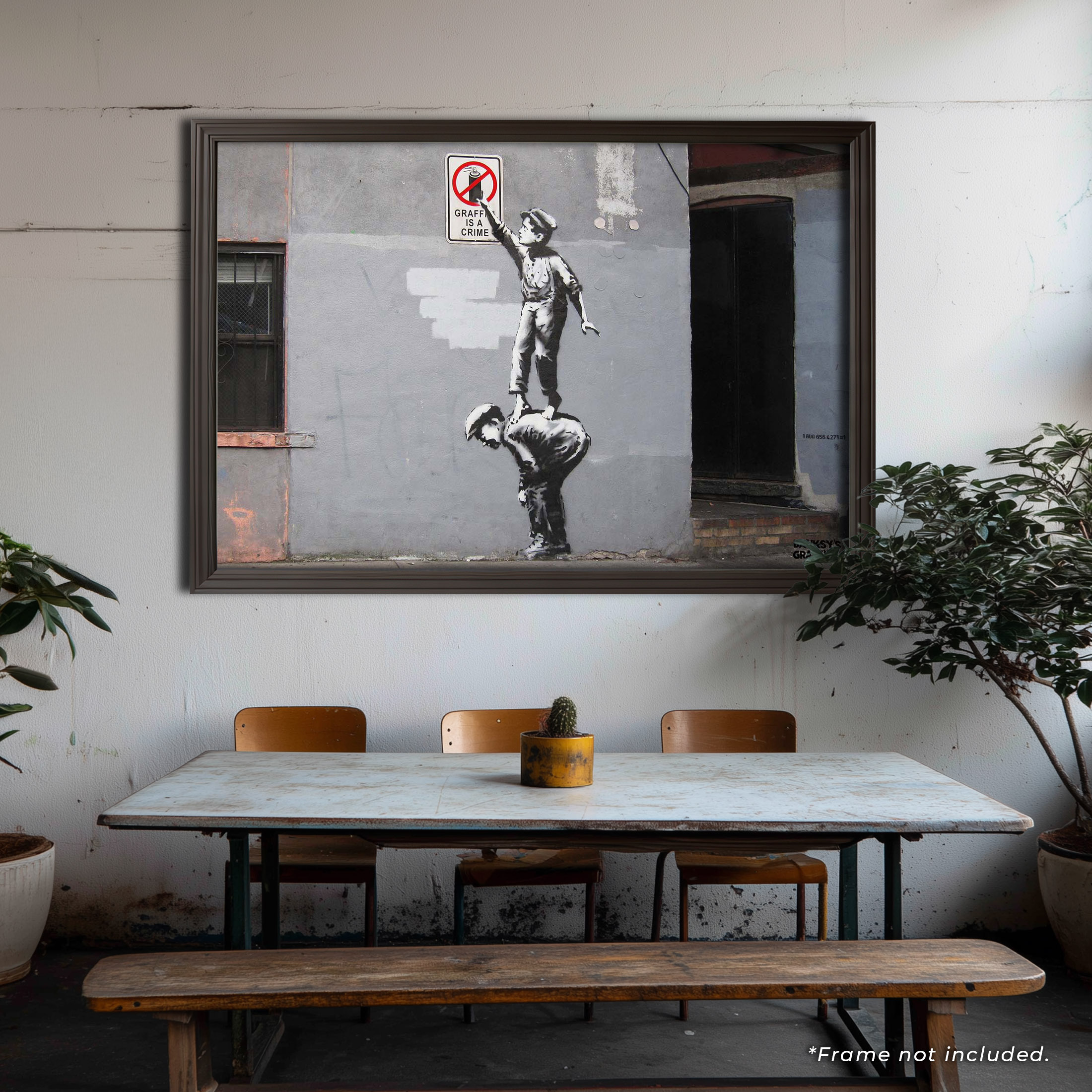 Banksy's Graffiti | Graffiti is a Crime 24x36" (Horizontal) Art Print | Officially Licensed, Authenticated, Numbered | Limited Edition