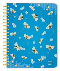 Busy Bees | 2027 6 x 7.75 Inch 18 Months Weekly Desk Planner | Foil Stamped Cover | July 2026 - December 2027 | Plato | Planning Stationery