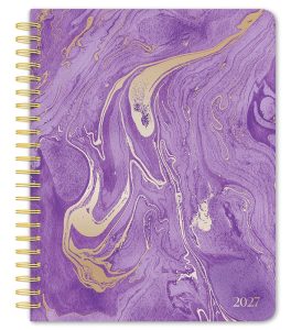 Crackled Blush | 2027 6 x 7.75 Inch Weekly Desk Planner | Foil Stamped Cover | BrownTrout | Planning Stationery