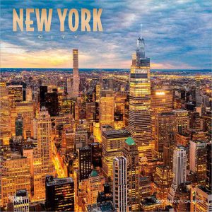 New York City | 2027 12 x 24 Inch (Hanging) Monthly Square Wall Calendar | Foil Stamped Cover | Plastic-Free | BrownTrout | USA United States of America NYC State Northeast
