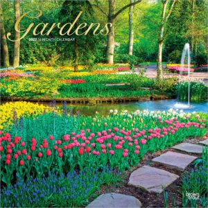 Gardens | 2027 12 x 24 Inch (Hanging) Monthly Square Wall Calendar | Foil Stamped Cover | Plastic-Free | BrownTrout | Outdoor Home Country Nature