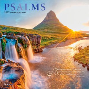 Psalms | 2027 12 x 24 Inch (Hanging) Monthly Square Wall Calendar | Foil Stamped Cover | Plato | Religion Hymns Lord