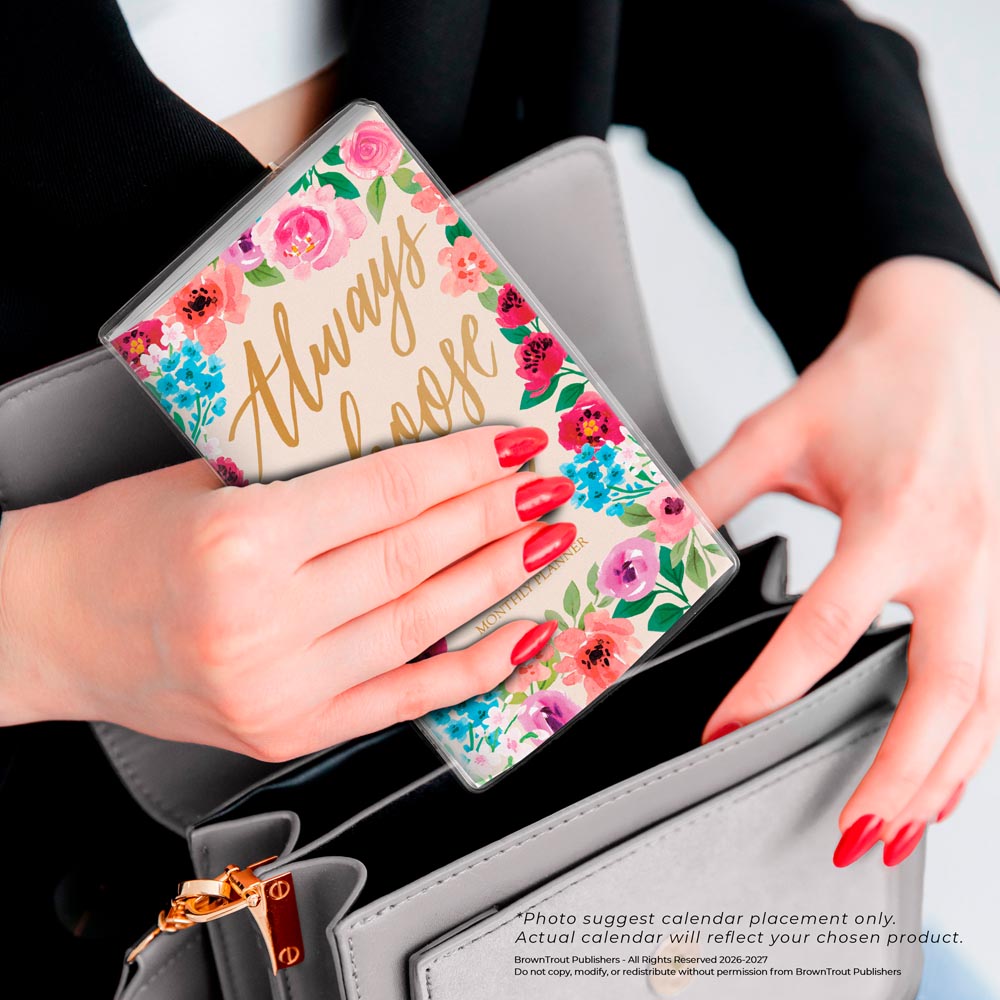 Bonnie Marcus OFFICIAL | 2027-2028 3.5 x 6.5 Inch Two Year Monthly Pocket Planner Calendar | Foil Stamped Cover | BrownTrout | Fashion Designer Stationery