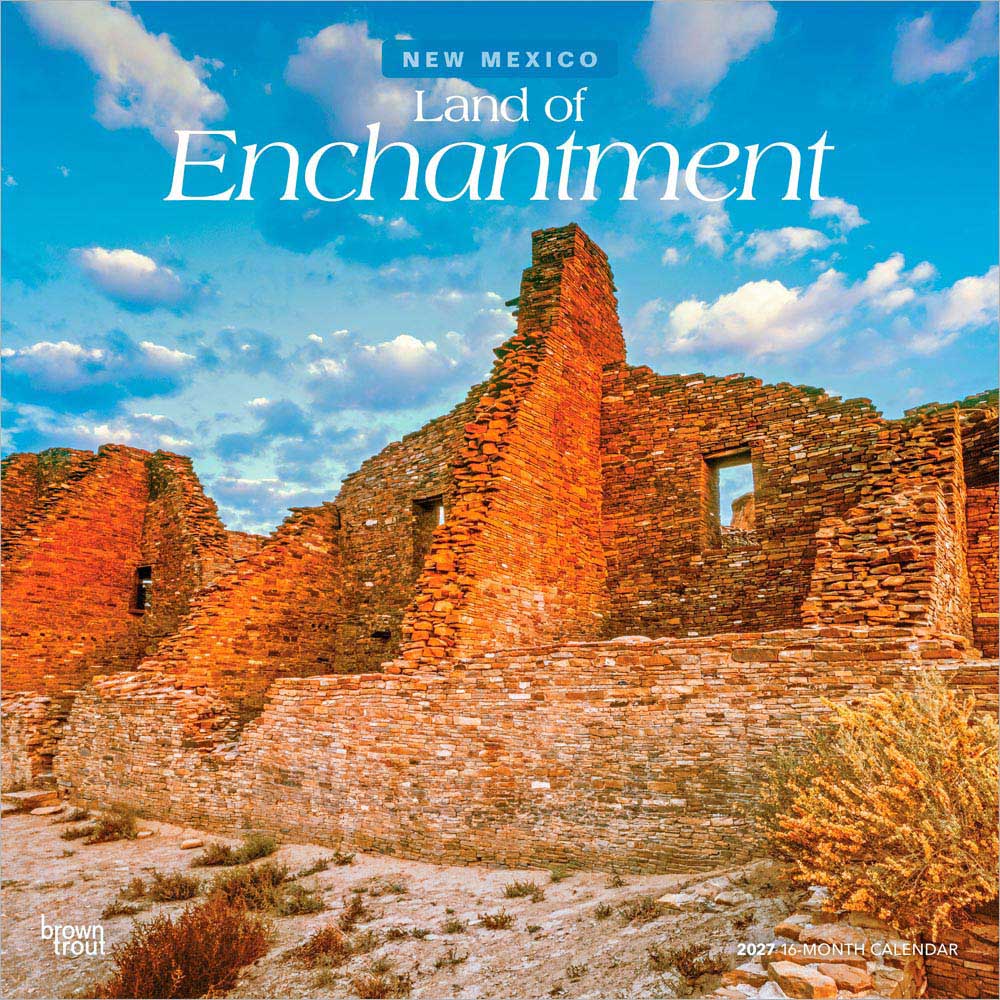 Land of Enchantment | New Mexico Places | 2027 12 x 24 Inch (Hanging) Monthly Square Wall Calendar | Plastic-Free | BrownTrout | USA United States of America Southwest State Nature